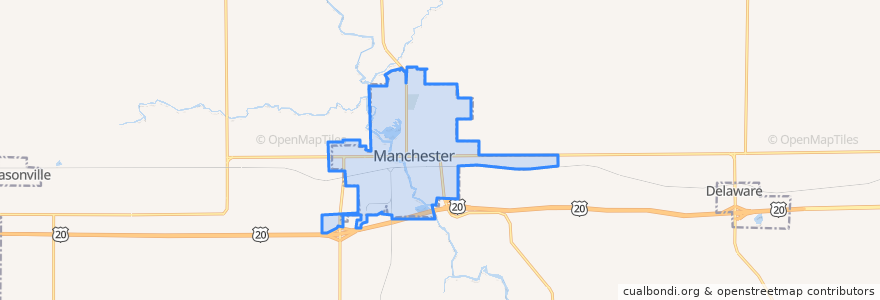 Mapa de ubicacion de Manchester.