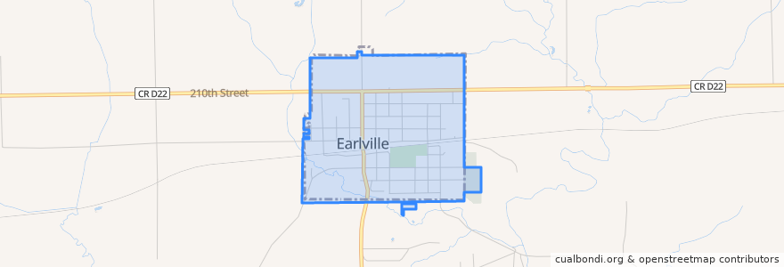 Mapa de ubicacion de Earlville.