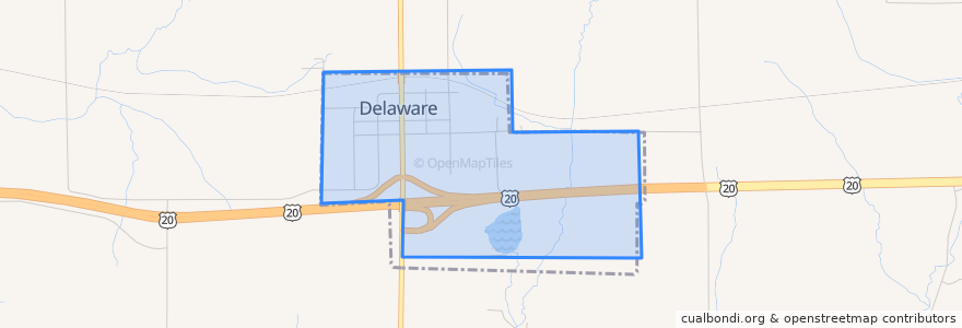 Mapa de ubicacion de Delaware.