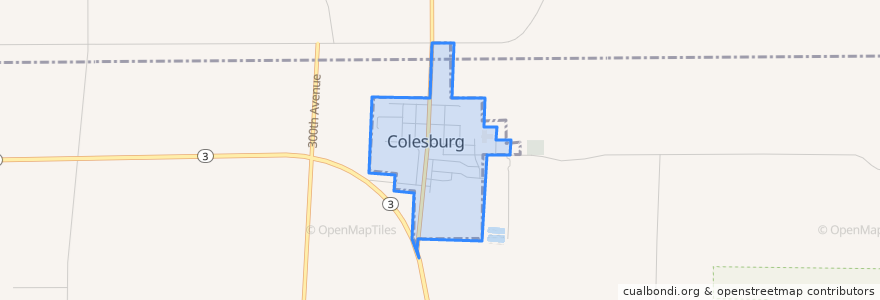 Mapa de ubicacion de Colesburg.