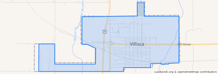 Mapa de ubicacion de Villisca.