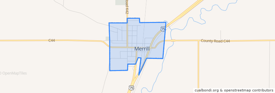 Mapa de ubicacion de Merrill.