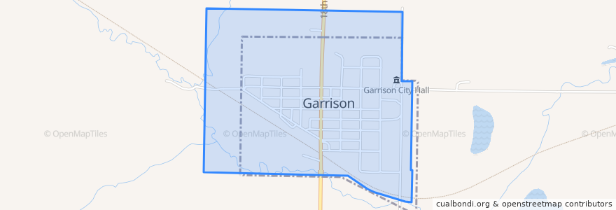 Mapa de ubicacion de Garrison.