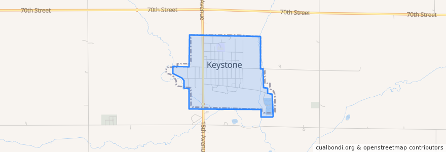 Mapa de ubicacion de Keystone.