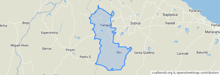 Mapa de ubicacion de Região Geográfica Imediata de São Benedito - Ipu - Guaraciaba do Norte - Tianguá.