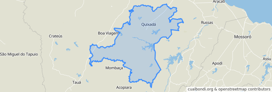 Mapa de ubicacion de Região Geográfica Imediata de Quixadá.