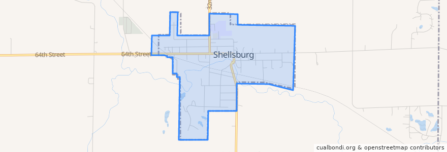 Mapa de ubicacion de Shellsburg.