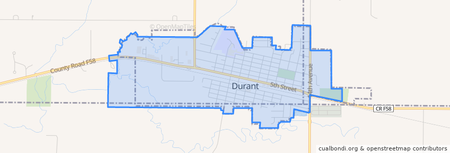 Mapa de ubicacion de Durant.