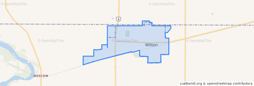 Mapa de ubicacion de Wilton.