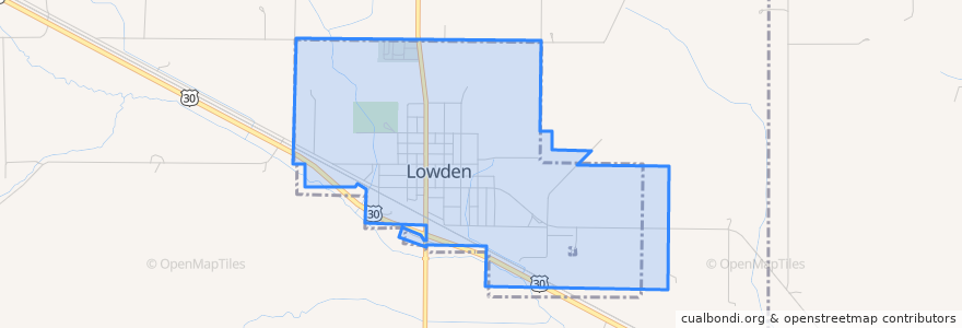 Mapa de ubicacion de Lowden.