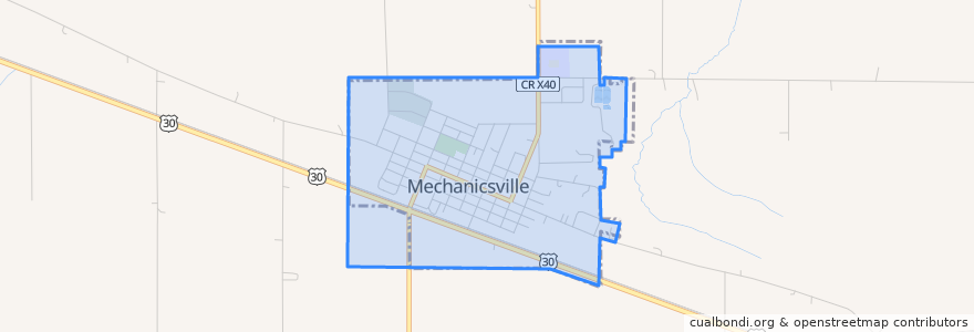 Mapa de ubicacion de Mechanicsville.