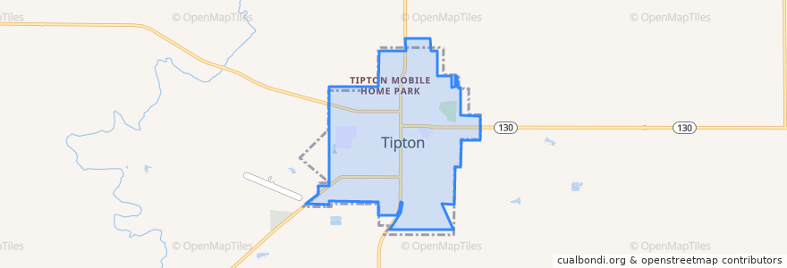 Mapa de ubicacion de Tipton.