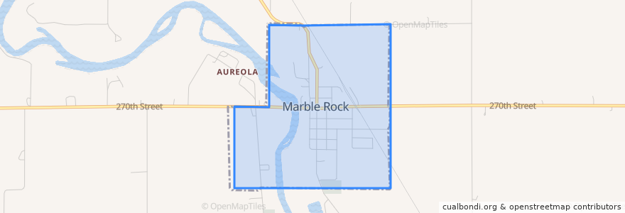 Mapa de ubicacion de Marble Rock.