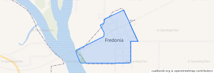 Mapa de ubicacion de Fredonia.