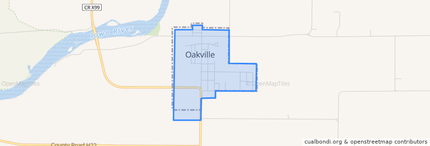 Mapa de ubicacion de Oakville.