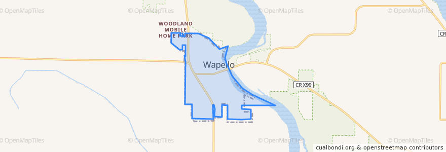 Mapa de ubicacion de Wapello.