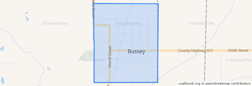 Mapa de ubicacion de Bussey.