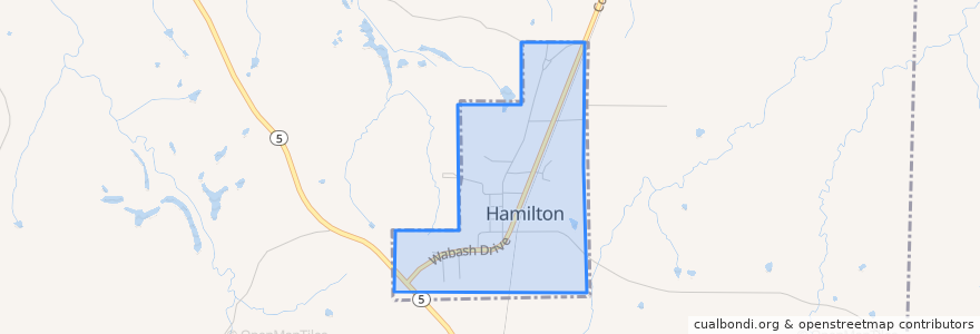 Mapa de ubicacion de Hamilton.