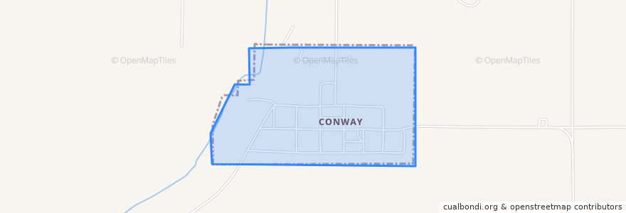 Mapa de ubicacion de Conway.