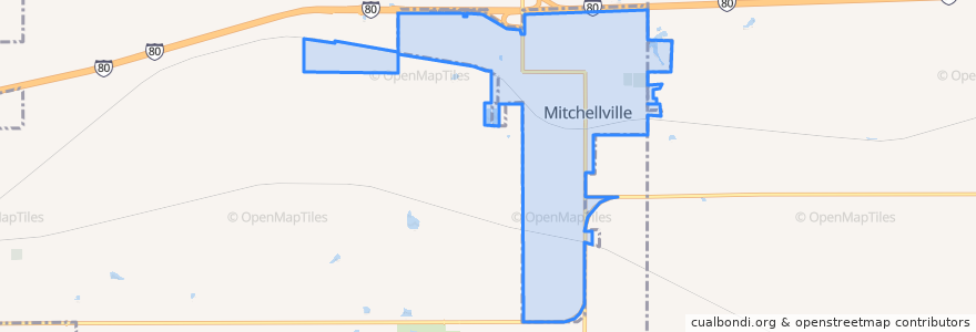 Mapa de ubicacion de Mitchellville.