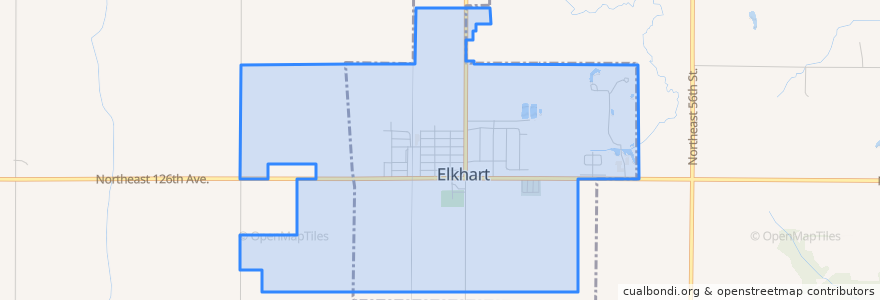 Mapa de ubicacion de Elkhart.