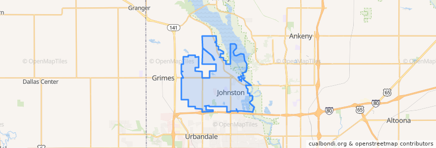 Mapa de ubicacion de Johnston.