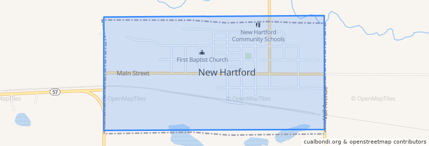 Mapa de ubicacion de New Hartford.