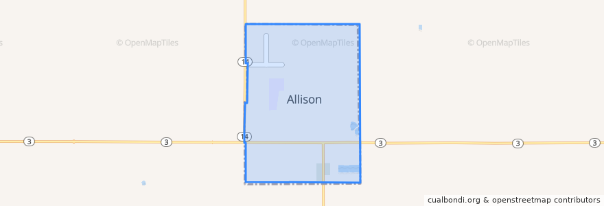 Mapa de ubicacion de Allison.