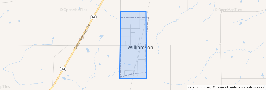 Mapa de ubicacion de Williamson.