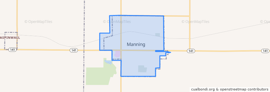 Mapa de ubicacion de Manning.