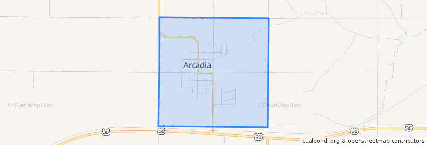 Mapa de ubicacion de Arcadia.