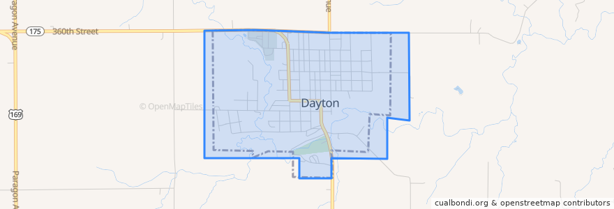 Mapa de ubicacion de Dayton.