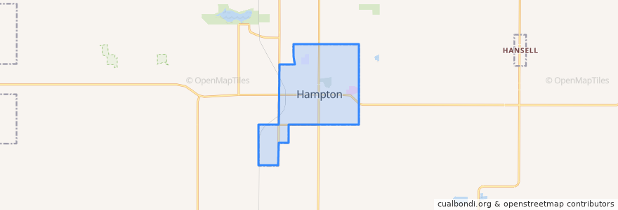 Mapa de ubicacion de Hampton.