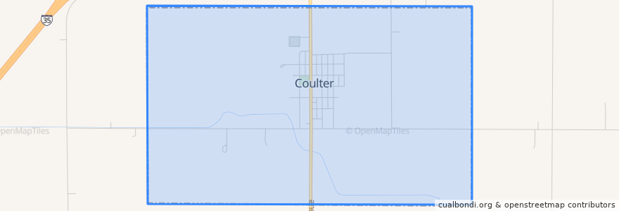 Mapa de ubicacion de Coulter.