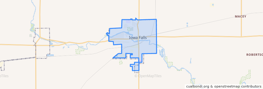 Mapa de ubicacion de Iowa Falls.