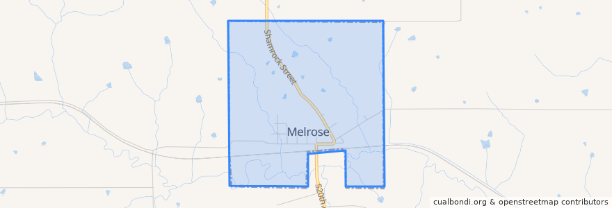 Mapa de ubicacion de Melrose.