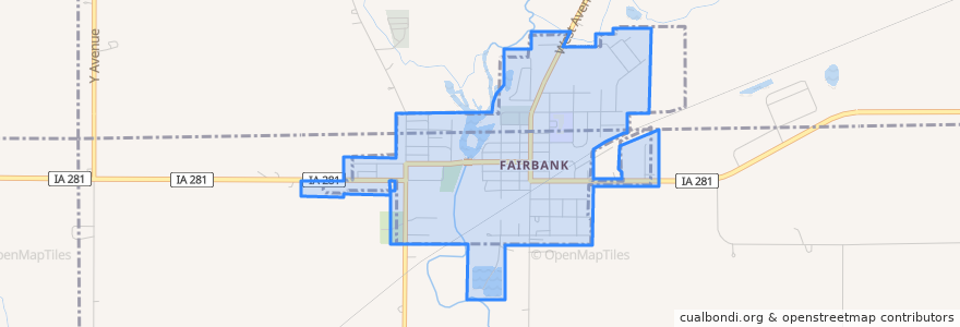 Mapa de ubicacion de Fairbank.