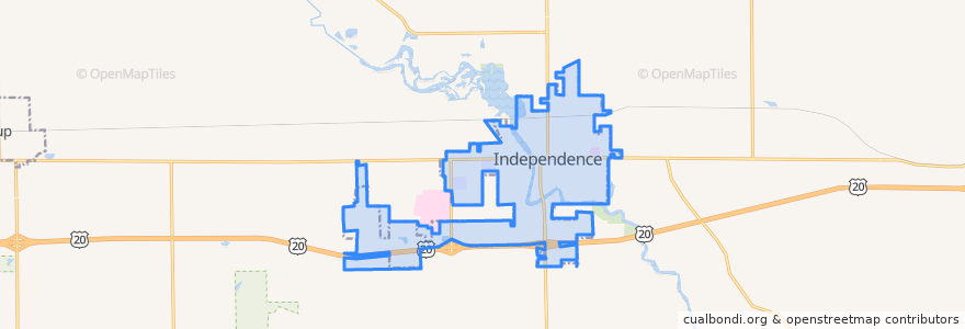 Mapa de ubicacion de Independence.