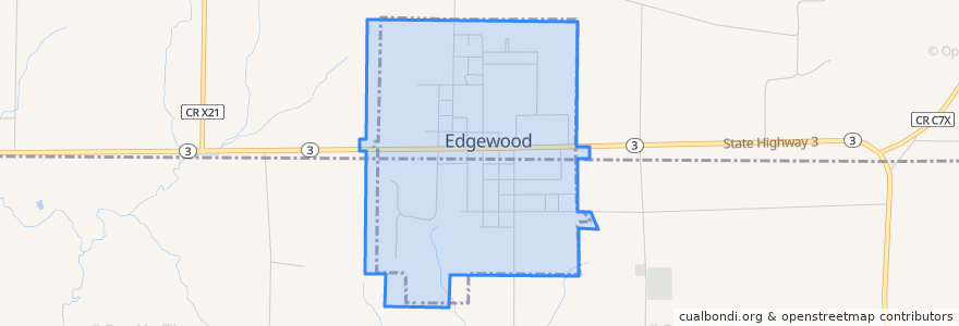 Mapa de ubicacion de Edgewood.