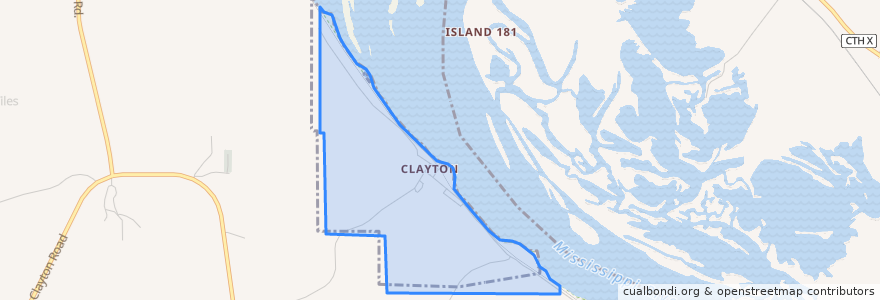 Mapa de ubicacion de Clayton.