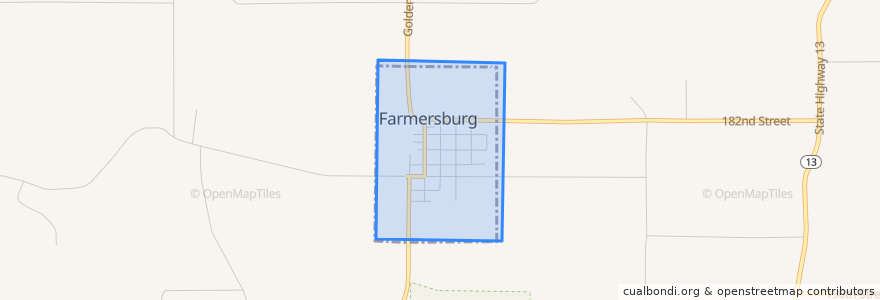 Mapa de ubicacion de Farmersburg.