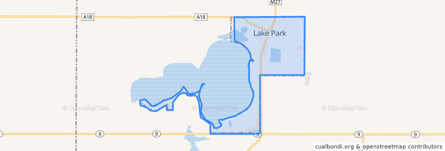 Mapa de ubicacion de Lake Park.