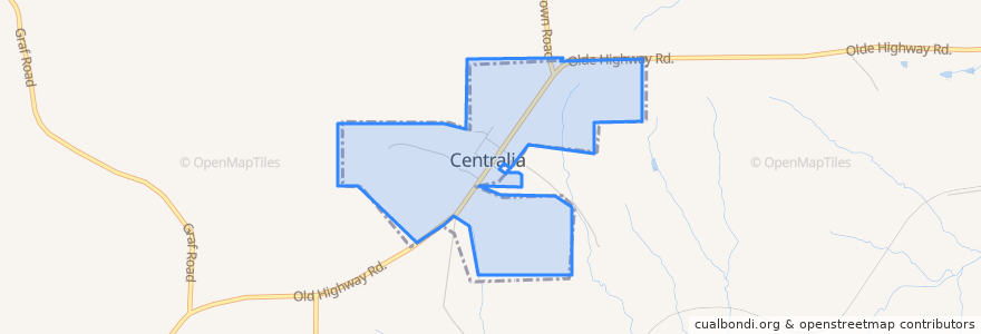 Mapa de ubicacion de Centralia.