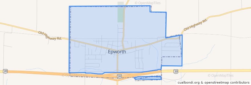 Mapa de ubicacion de Epworth.