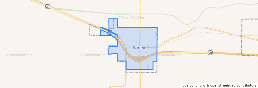 Mapa de ubicacion de Farley.