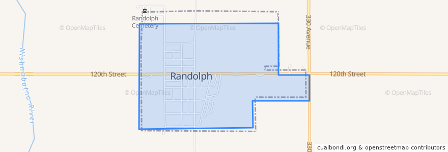 Mapa de ubicacion de Randolph.