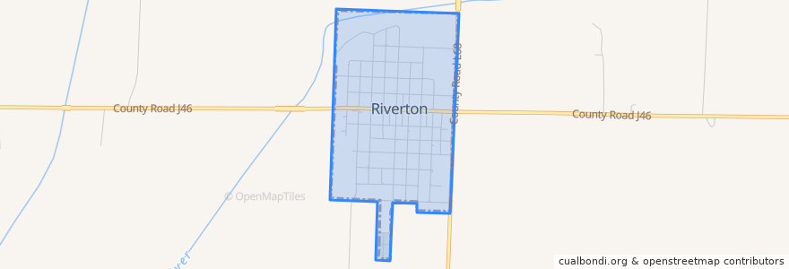 Mapa de ubicacion de Riverton.