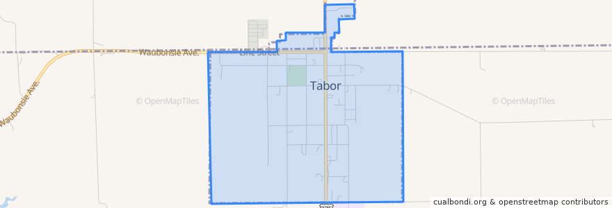 Mapa de ubicacion de Tabor.