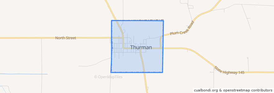 Mapa de ubicacion de Thurman.