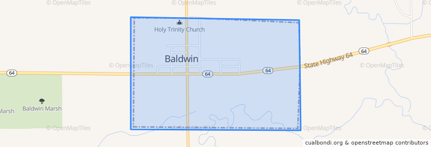 Mapa de ubicacion de Baldwin.